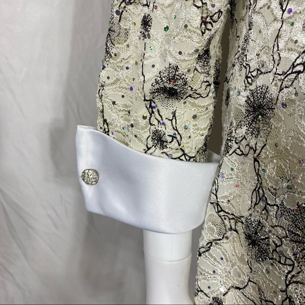 R&M Richards 2PC Rhinestone & Lace Sleeveless Special Event Top & Jacket - Picture 4 of 14
